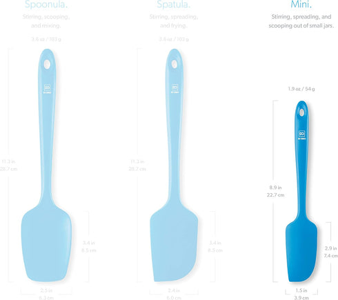 DI ORO Mini Spatula - Small Spatulas Silicone Heat-Resistant up to 600°F - Silicone Kitchen Scraper for Baking & Cooking BPA Free - Mixing Spatula...