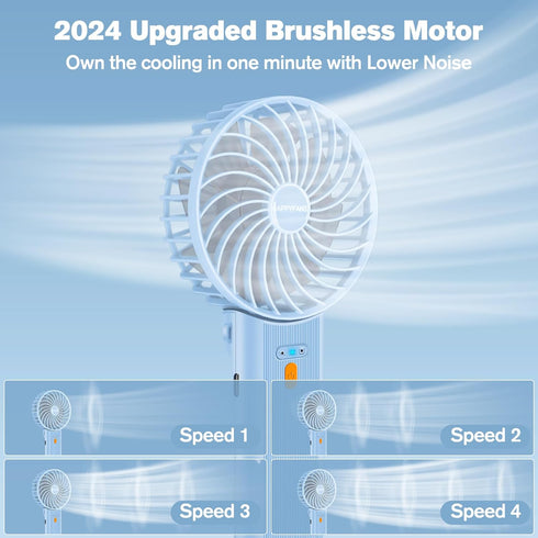 Portable Fan,4 Speed Mini Handheld Fan,15H Cooling Cute Fan,Small Portable Personal Fan with 180° Foldable,Quiet,Rechargeable Mini Fan for Kids Wo...