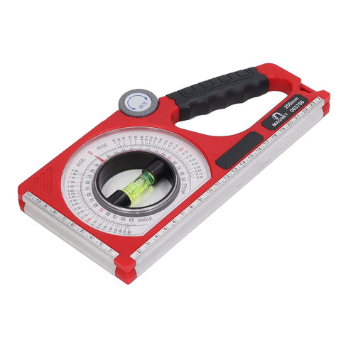 Engineering Inclinometer, Portable Universal Slope Measuring Ruler Multifunction Angle Meter Gauge, Dual Scale Rotary Pitch Finder with Level Vial...