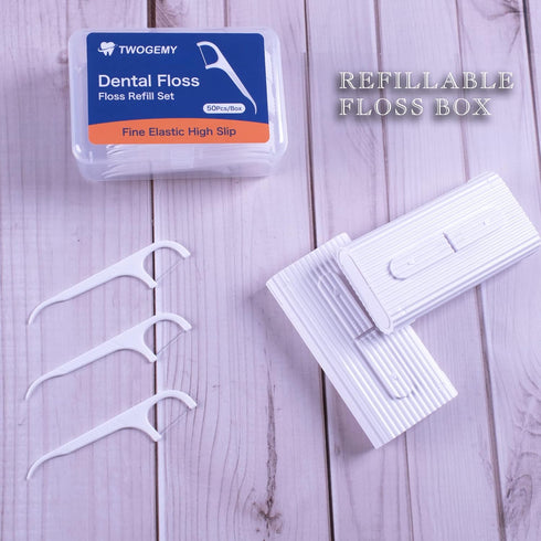 Dental Floss, 2 Pack 10 Count and 50 PCS/Box, Total Package of 70 Picks Adult Floss in Set Meal. The Perfect Portable Flossing Travel Set for Clea...