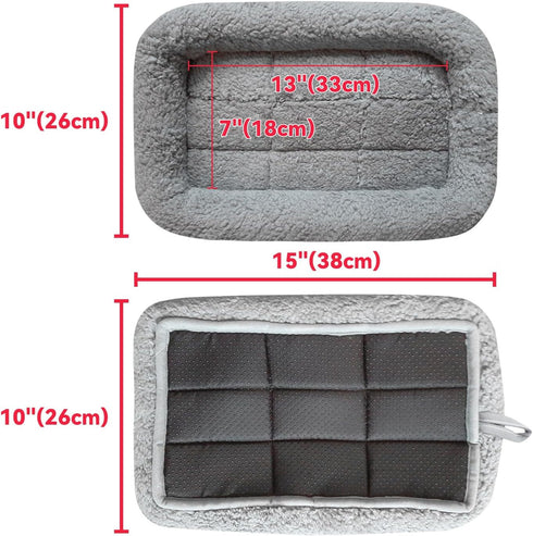 Enjoying Plush Cat Bed Mat 10" x 15" Pet Cushion with Pillow Around for Puppy Curling Sleep Cat Pad for Cat Carrier/Crate Dog Self-Warm Bed, Antis...