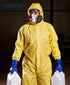 LANON PVC Chemical Resistant Gloves, Heavy-Duty Rubber Gloves, Acid, Alkali and Oil Protection, Non-Slip, Blue, Large...