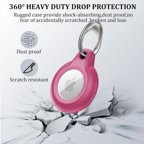 4 Pack IPX8 Waterproof Airtag Keychain with Airtag Holder Case,Full Body Shockproof,Anti-Scratch Cover Air tag for Cat,Dog,Keys,Luggage,Wallet?Bla...