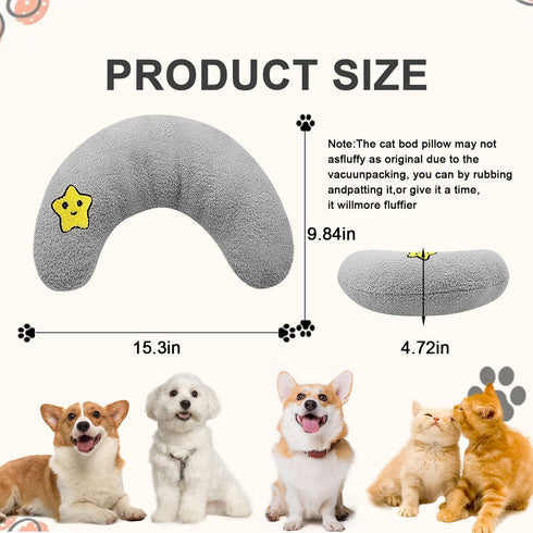 Dog Calming Sleeping Improve Pillow?Pet Neck Pillow for Little Dog and Indoor Cats Sleep, Animal Puppy Kitten Comfort Blanket Cuddle Buddy Product...
