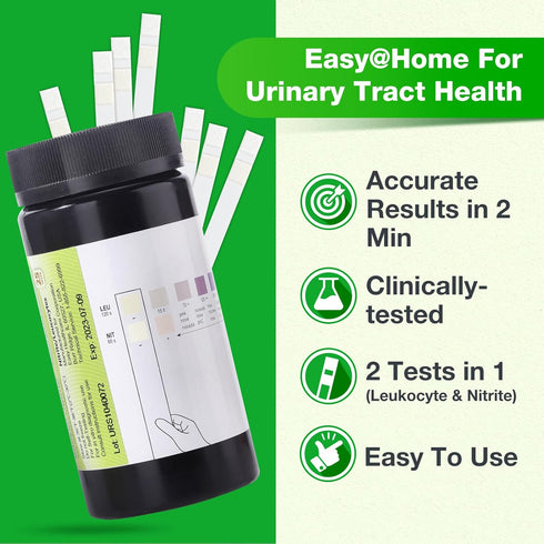 Easy@Home 25 Tests/Bottle Urinary Tract FSA Eligible Infection UTI Test Strips, Monitor Bladder Urinary Tract Issues Testing Urine- for Over The C...