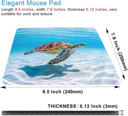 Sea Turtle Mouse Pad Non-Slip Rubber Base Gaming MousePads for Computers Laptop Office,Cute Mouse Pads with Designs for Women,9.5"x7.9"x0.12" Inch...