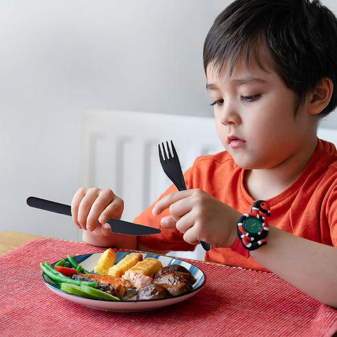 Reusable Travel Utensils Set with Case, 2 Sets Wheat Straw Portable Plastic Fork Spoons Knife Cutlery, Camping Eco-Friendly BPA Free Tableware for...