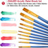 Paint Brushes Palettes Set by DUGATO, 2 Packs/20pcs Round Pointed Tip Nylon Hair Brushes with 5 Paint Trays for Acrylic Watercolor Oil Gouache Tem...