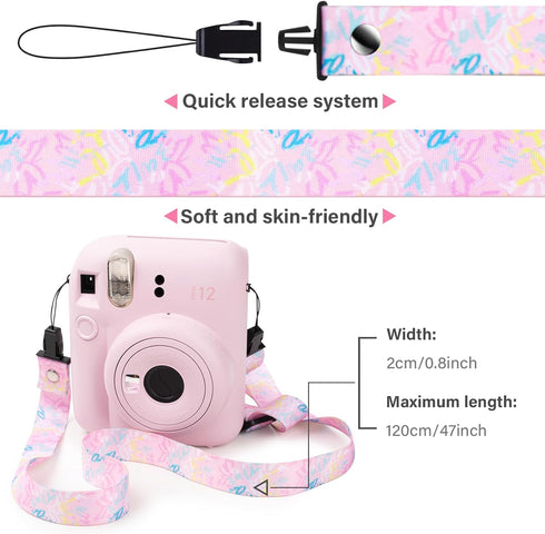 Camera Strap Kids,Camera Lanyard Neck Strap Kids,iPad Strap for Kids,Children Camera Strap for Fujifilm mini Camera Kodak Smile + Smile plus(Pink)...
