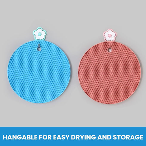 Silicone Trivets for Hot Pots and Pans, 2 Pcs Silicone Hot Pads for Kitchen, Trivets for Hot Dishes, Heat Resistant, Non-Slip Silicone Trivets for...