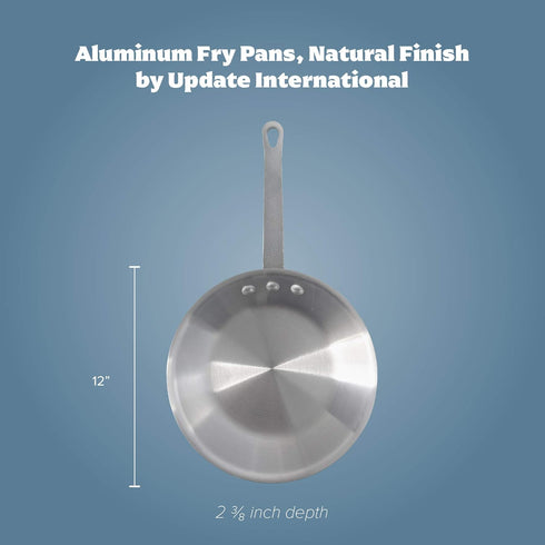 Update International Aluminum Fry Pan 12in Uncoated , Silver...