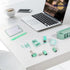 EooUooIP Desk Accessories Binding Set,Practical and Beautiful Green Office Supplies Set,Stapler Hole Puncher Paper Clips and Ballpoint Pen for Off...