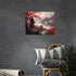 Japanese Bushido Wall Art Red Samurai Pictures Wall Decor Ancient Japan Warrior Canvas Asian Landscape Painting Home Decoration Artwork for Bathro...