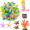 Fish Tank Aquarium Decoration Set, Mini 100pcs Glowing Pebbles Liminous Rocks, Teatle Mermaid Starfish Coral Treasure Chest Ornaments for Micro La...