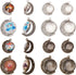 SUNNYCLUE 48pcs 2 Size Moon Rotation Double Side Pendant Tray Kit 16pcs Round Blank Bezel Pendant Trays Base Cabochon Settings with 32pcs Clear Gl...