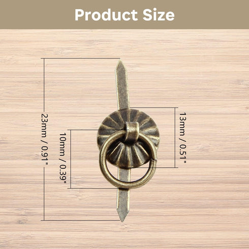 MroMax 50Pcs Metal Brad Fasteners Mini Pull Ring Handle DIY Crafts Decoration for Decorative Jewelry Box Chest Drawer Cabinet or Small Journals Br...