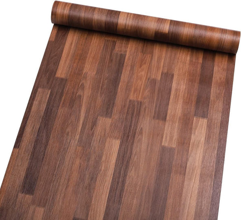 Self Adhesive Wood Butcher Block Contact Paper for Kitchen Countertop Cabinets Door Table Desk Furniture Decal Wallpaper 15.7X117 Inches (Dark Col...