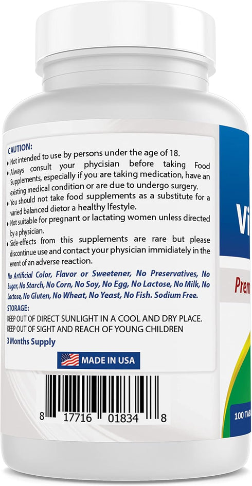 Best Naturals Vitamin D3 2000 IU (50 mcg) - 100 Tablets - 100 Days Supply - Helps Support Immune Health, Strong Bones and Teeth, & Muscle Function...
