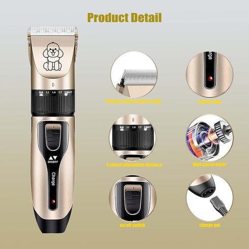 Dog Shaver Clippers, Pets Grooming Kit, Low Noise Rechargeable Cordless Hair Clippers for Small&Large Dogs Cats...