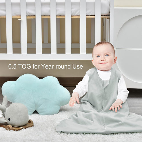 david's kids 100% Cotton Baby Sleep Sack 6-12 Months, Soft Baby Wearable Blankets with 2-Way Zipper, 2 Pack Comfy Sleeping Bags for Infant Newborn...