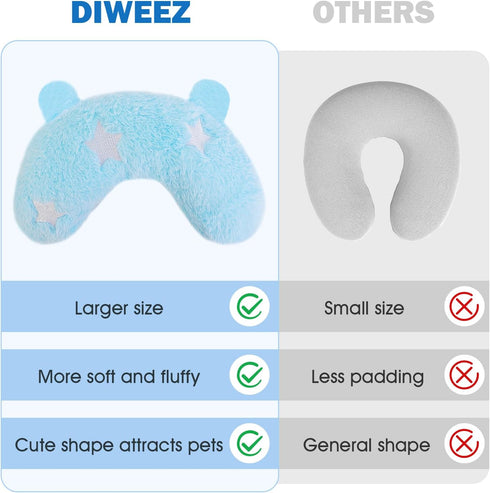 Pet Pillow for Dogs & Cats, Dog Calming Pillow, Dog Neck Pillow U-Shaped Pillow for Dogs & Cat, Soft Fluffy Cat Bed Pillow Pet Calming Toy, Joint ...