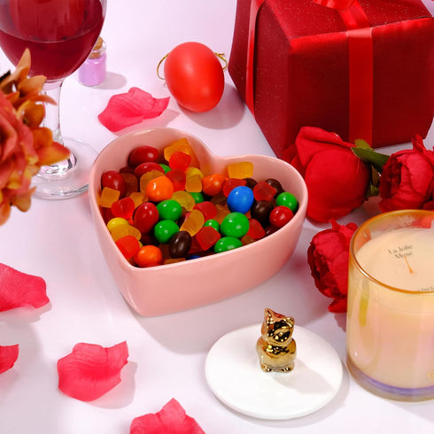 WHJY Cute Heart Shaped Bowls, Red Candy Dish, Cute Candy Bowl for Valentines Day, Date Night...