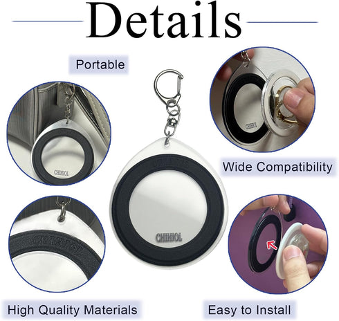 Magnetic Phone Grip Storage Keychain for Popsocket Magnetic Phone Grip Ring Holder Storage for Bag Keychain Portable for MagSafe Magnet Pop Ring G...