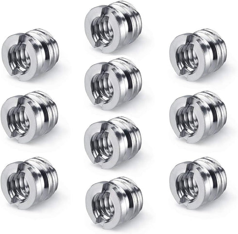 Camera 1/4"-20 to 3/8"-16 Reducer Bushing Convert Screw Adapter for Monopod, Tripod, Ballhead, Stand and Video Light DSLR SLR (10 Pack)...