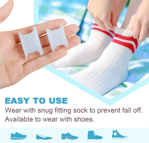 Povihome 10 Pack Gel Bunion & Toe Spacers Separators (0.3'' Thick) and Straightener Orthotics for Bunion Overlapping Toes, Bunion Toe Pain Relief ...