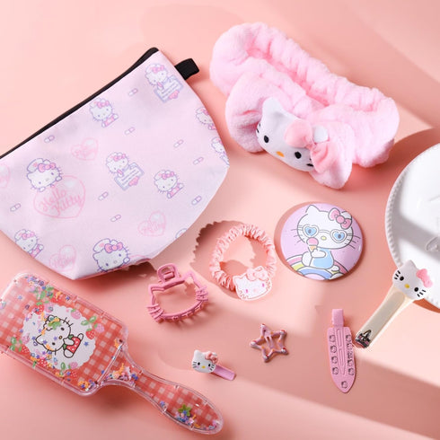 Kitty Makeup Bag Set,Hello Stuff Kitty Including Makeup Bag Headband Hair Claw Clips Hair Brush Mirror Compact Hair Ties Nail Clipper,Hello Kawaii...