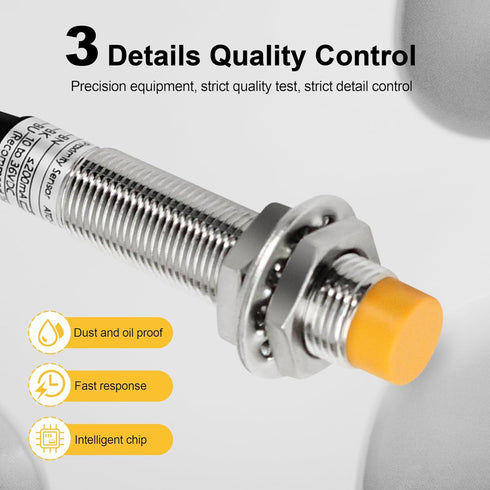 ATO 2Pcs M12 Proximity Switch NPN NO Inductive Proximity Sensor Approach Sensor,lj12a3-4-z/bx,for 3D Printer Probe Bed Leveling,Replace Small Swit...
