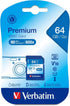 Verbatim 64GB Premium SDXC Memory Card, UHS-I V10 U1 Class 10...