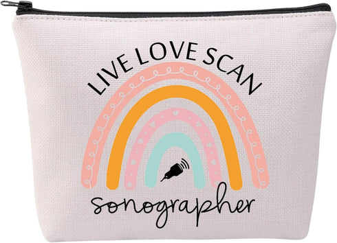 FOTAP Sonographer Cosmetic Bag Sonographer Survival Kit Radiologist Gift Ultrasound Tech Gift Live Love Scan Zipper Pouch Radiologist Gift (Live L...