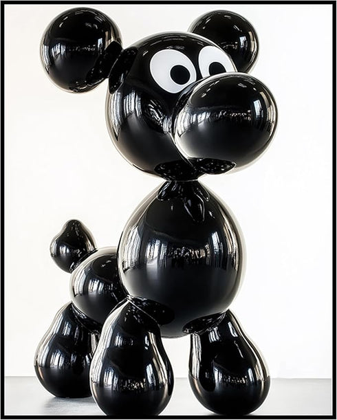 Posterizer 1 pcs-Cute black balloon animal-Dog-Kids Room Art-Comedy Art-Gift for Daughter, Son, Kids- unframed wall art...