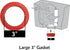 Korky 481BP Universal Toilet Tank To Bowl Gasket & Hardware Kit - Fits Most 3-Inch, 2-Piece Toilet Tanks - Made in USA , Red , Large (3")...