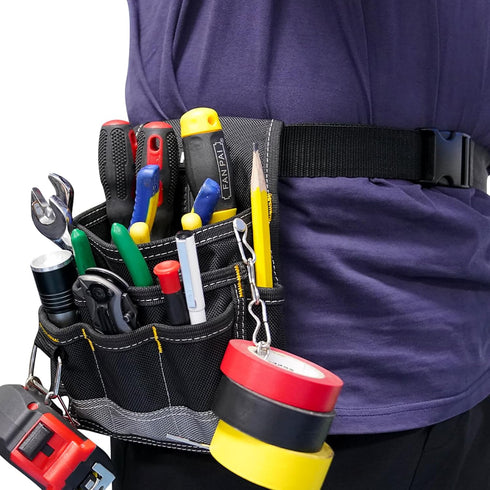 KUNN Electrician Tool Pouch - Durable Small Basic Maintenance Tool Pouch Belt with Belt Clip...