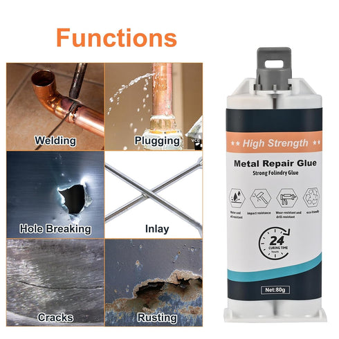 Metal Repair Glue(80g*3), AB Glue Casting Repair Glue for Metal, Waterproof Sealant Metal Glue, Professional Grade Metal to Metal Glue Heavy Duty ...