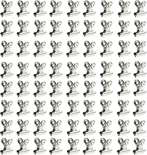 72Pcs Mini Bulldog Clip, Silver Stainless Steel File Money Binder Clips Clamps/Metal Food Bag Paper Clips for Paper Organizers, Photo Wall Decorat...