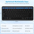 Bluetooth Keyboard, Ultra-Slim Wireless Keyboard for iPad, Rechargeable Ergonomic Computer Keyboard for iOS, Android, Windows PC Tablets Phone, Bl...