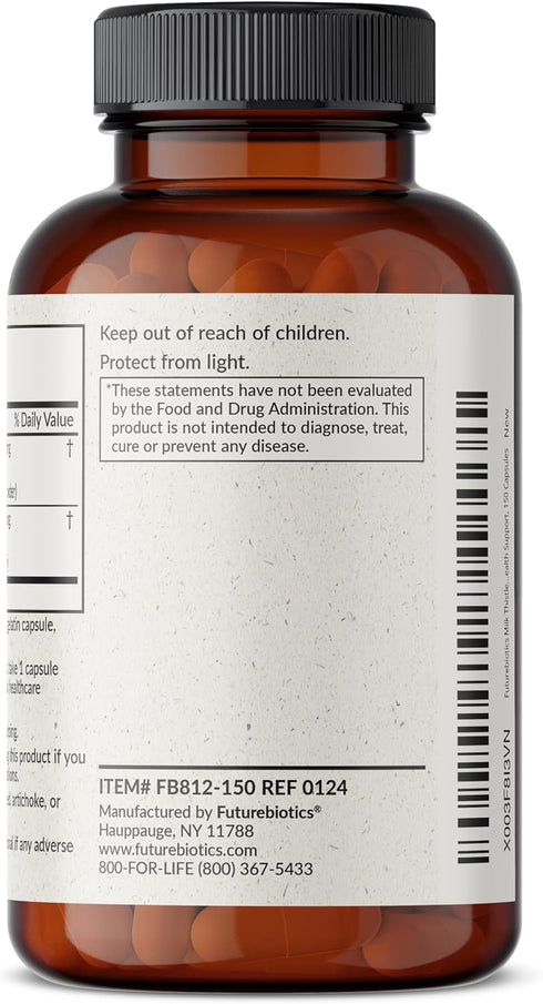 Futurebiotics Milk Thistle Silymarin Marianum & Dandelion Root Liver Health Support, Antioxidant Support, Detox, 150 Capsules...