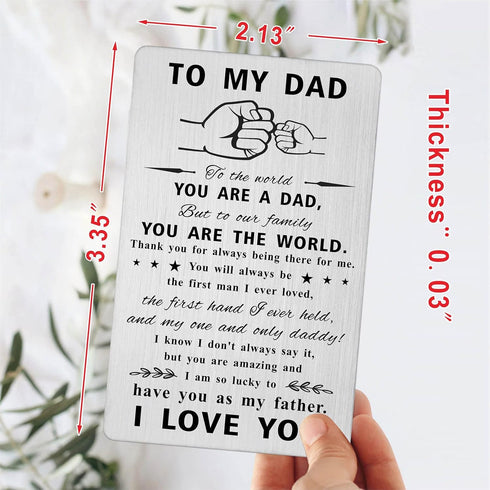 Father's Day Gifts To My Dad - Engraved Wallet Inserts Card for Dad - Father from Daughter Gift Ideas (to Our Family You're The World)...
