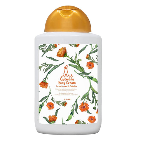 ILU Calendula body Cream (300 ml) - Multi-Purpose Skin Care, Plant-Powered Relief, Water-based cream spreads smoothly & easily for use on faces or...