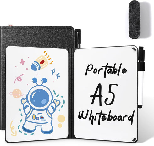 AGM Small White Board Dry Erase, Double Sided Folding Whiteboards with Pen, Mini Portable Dry Erase Board for Study, Meeting, Doodling, Planning...