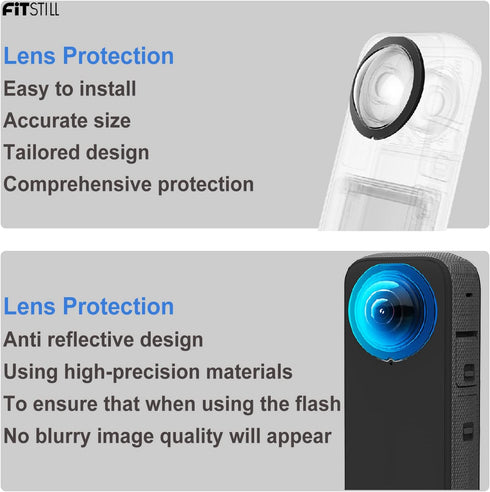 FiTSTILL Insta 360 X3 Sticky Easy Installation Lens Guard Screen Tempered Film Set, Lens Silicone Protector for Insta360 X3 Accessories LCD Temper...