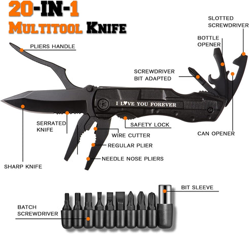 Gifts for Men Husband Boyfriend, Multitool Pocket Knife Gifts for Him, Stocking Stuffers for Men, I Love You Gifts for Christmas Valentines Day An...
