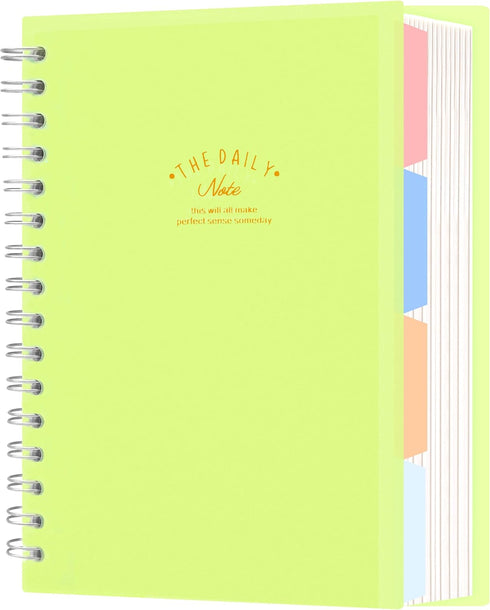 CAGIE Spiral Notebook College Ruled - 5 Subject Spiral Notebook with Tabs Dividers, 300 Pages A5 Small Spiral Notebook 5x7, Hardcover 5 Subject Co...