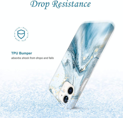 JIAXIUFEN Gold Sparkle Glitter Case Compatible with iPhone 12 mini Marble Design Slim Shockproof TPU Soft Rubber Silicone Cover Phone Case 5.4 inc...