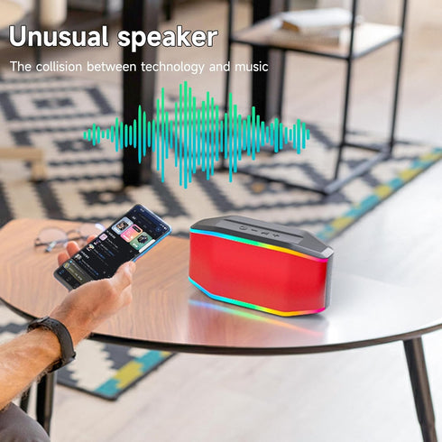 Bluetooth Speaker, Portable Wireless Speaker Waterproof IPX7 Bluetooth Speakers Loud Stereo Sound with LED Light TWS Speakers Suitable for Travel,...