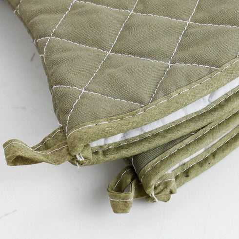 New Star Foodservice Oven Mitts with Extra Defense, up to 400F, Set of 2 (Olive (Flame Retardant), 17-Inch (Set of 2))...