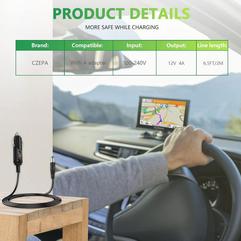 12v Car dc Charger Power Cord with 8 Connectors for Cigarette Lighter Portable DVD Player, Car DVR, GPS, Bluetooth Speakers, Breast Pump, Car Refr...